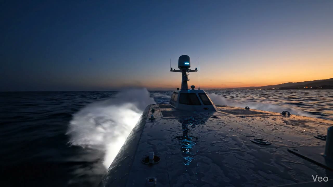 Unmanned surface vehicle underway