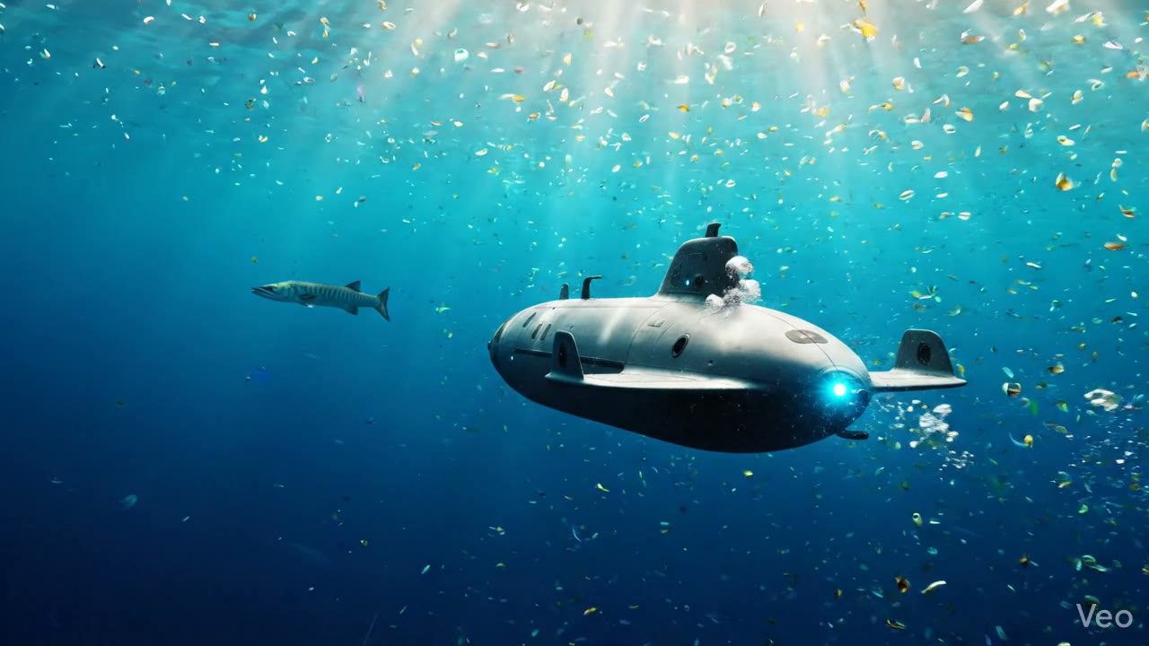 Unmanned underwater vehicle on mission